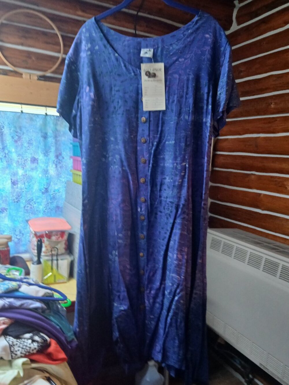 Brand New Purple Batik Midi Dress